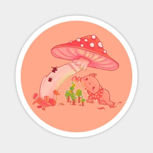 Toadstool and mini forest Magnet